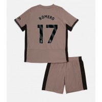Camiseta Tottenham Hotspur Cristian Romero #17 Tercera Equipación para niños 2023-24 manga corta (+ pantalones cortos)